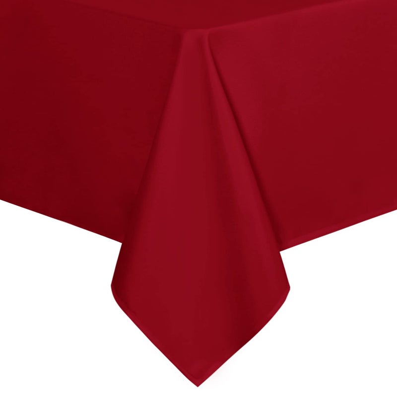 sancua Rectangle Tablecloth - 54 x 108 Inch - Stain and Wrinkle Resistant Washable Polyester Table Cloth, Decorative Fabric Table Cover for Dining Tables, Buffet Parties, Christmas Red - Image 1